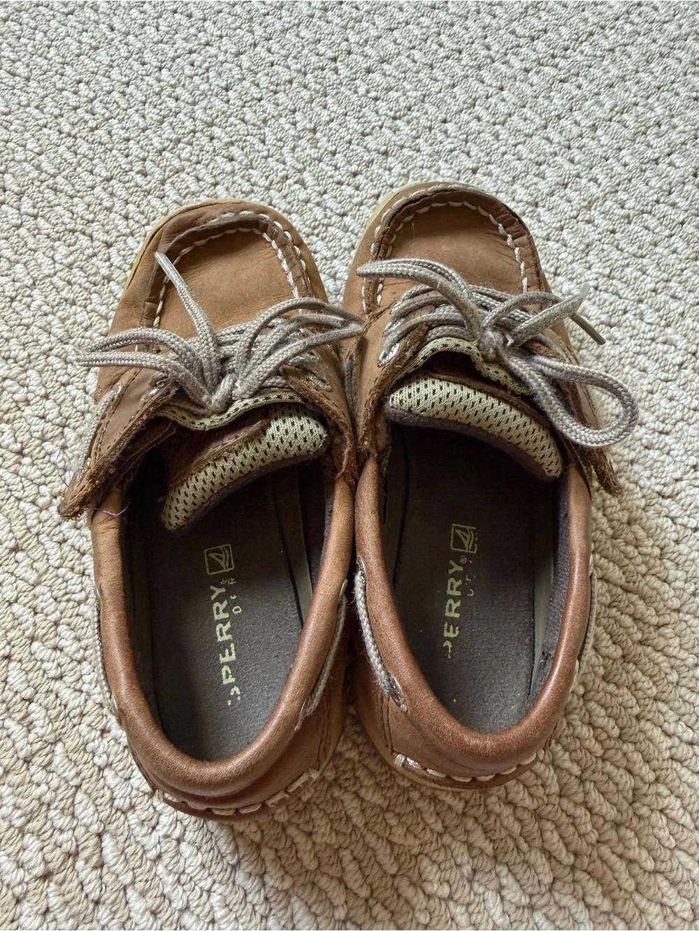 Sperry Kids Brown Leather Moccasin Boat Shoes